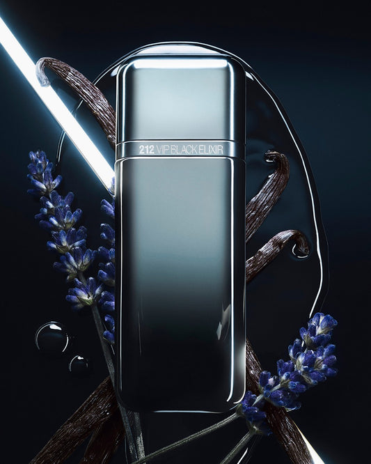 212 VIP Black Elixir 100ml perfume bottle with sleek black design, ideal for bold and sophisticated fragrance lovers